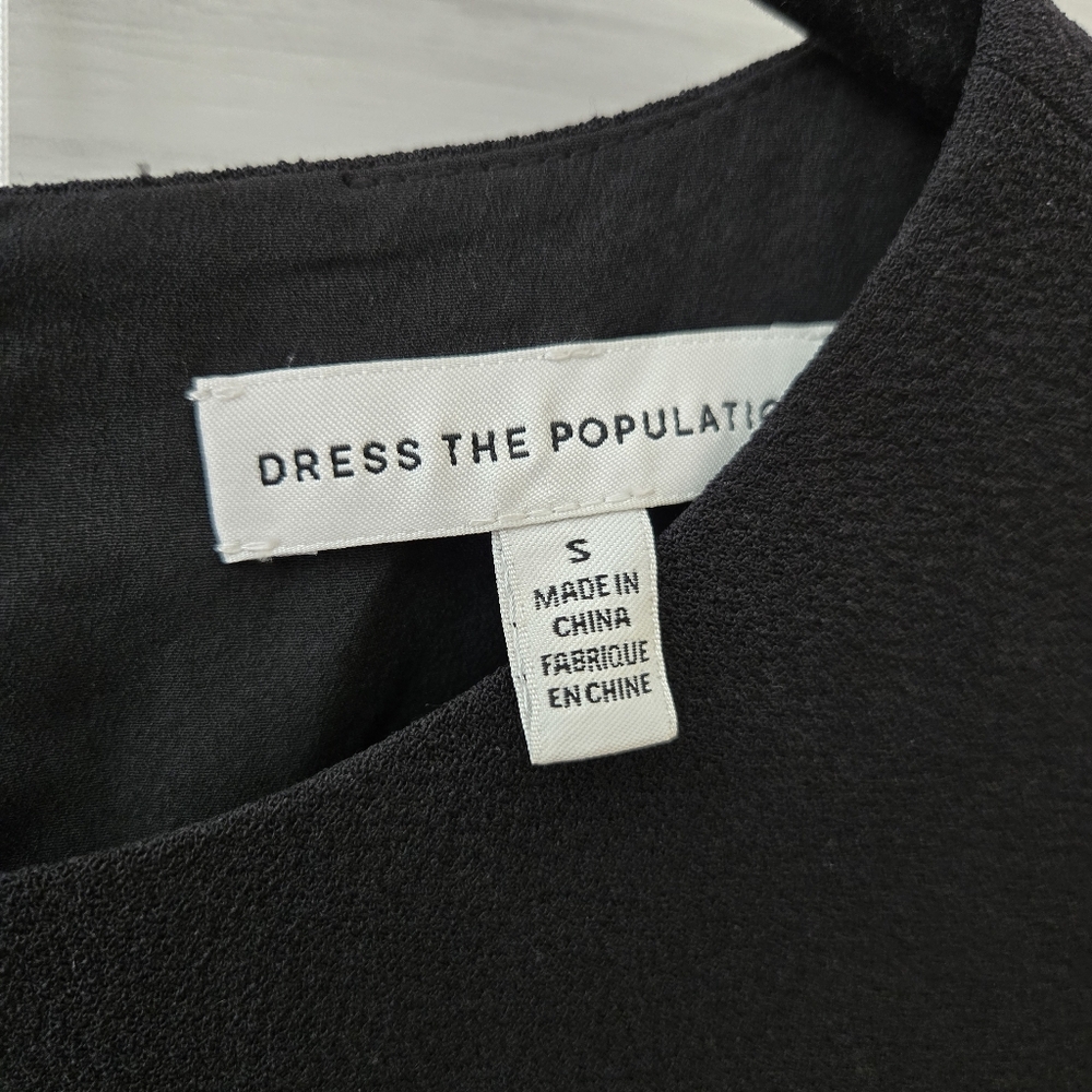 Dress the Population Tenley Black Dress With Boning Mesh Cutouts Cocktail Small - Picture 3 of 9